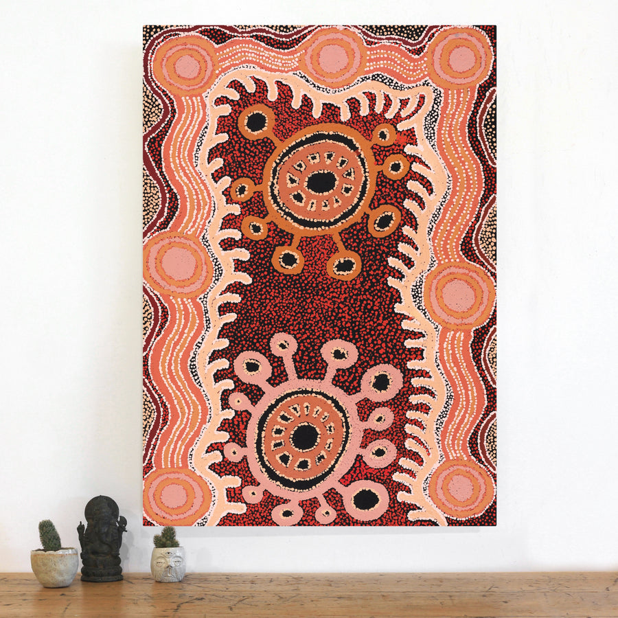Aboriginal Artwork by Tjaruwa Carolyn Dunn, Piltati Tjukurpa, 102x72cm