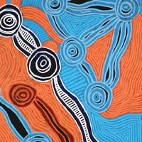 Aboriginal Artwork by Carol Young, Rockholes, 91x91cm