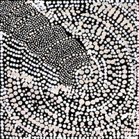 Aboriginal Artwork by Caroline Nakamarra Gibson, Ngapa Jukurrpa (Water Dreaming) - Wapurtali, 30x30cm