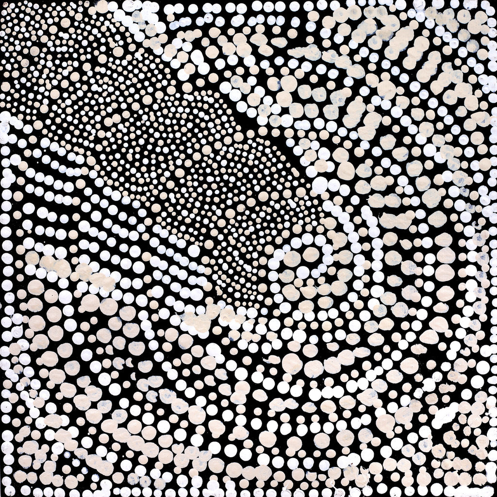 Aboriginal Artwork by Caroline Nakamarra Gibson, Ngapa Jukurrpa (Water Dreaming) - Wapurtali, 30x30cm - ART ARK®