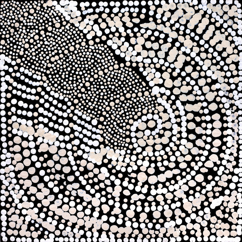 Aboriginal Artwork by Caroline Nakamarra Gibson, Ngapa Jukurrpa (Water Dreaming) - Wapurtali, 30x30cm