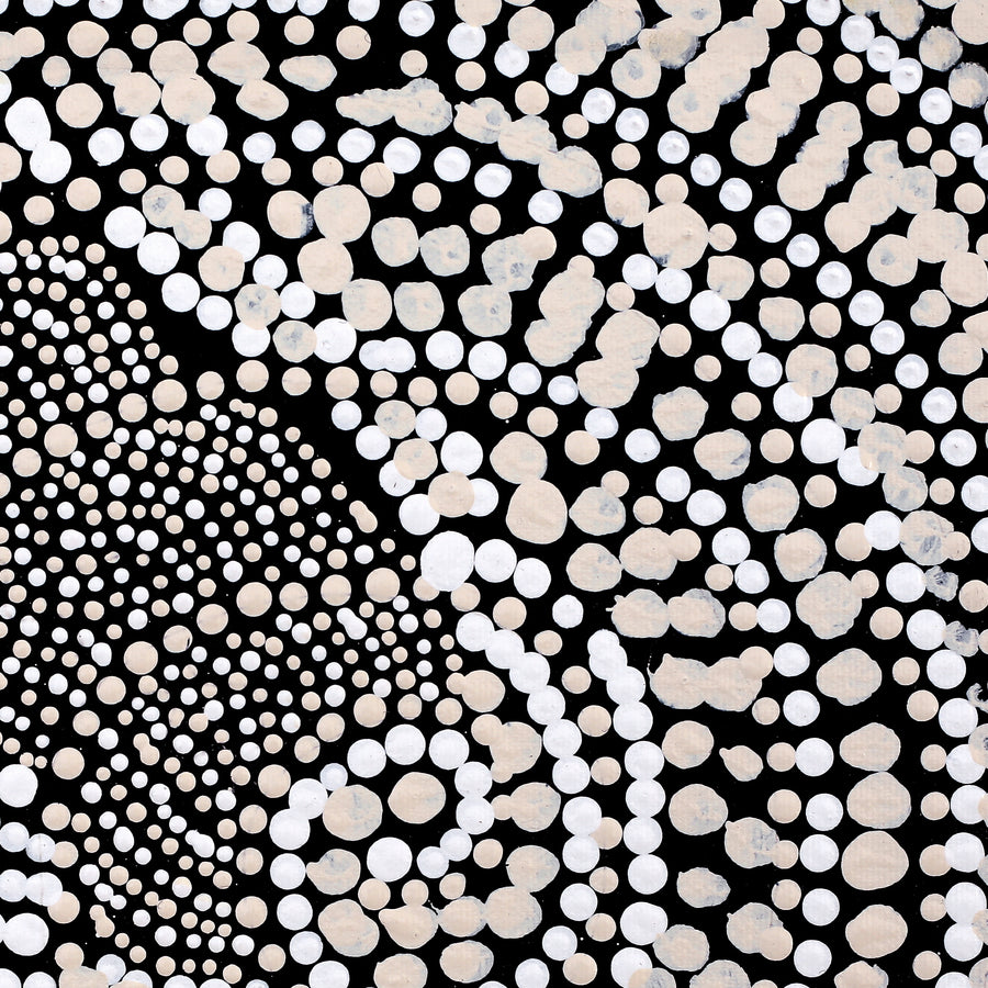 Aboriginal Artwork by Caroline Nakamarra Gibson, Ngapa Jukurrpa (Water Dreaming) - Wapurtali, 30x30cm