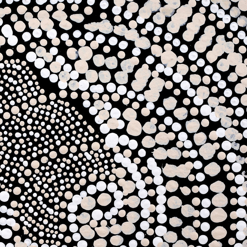 Aboriginal Artwork by Caroline Nakamarra Gibson, Ngapa Jukurrpa (Water Dreaming) - Wapurtali, 30x30cm