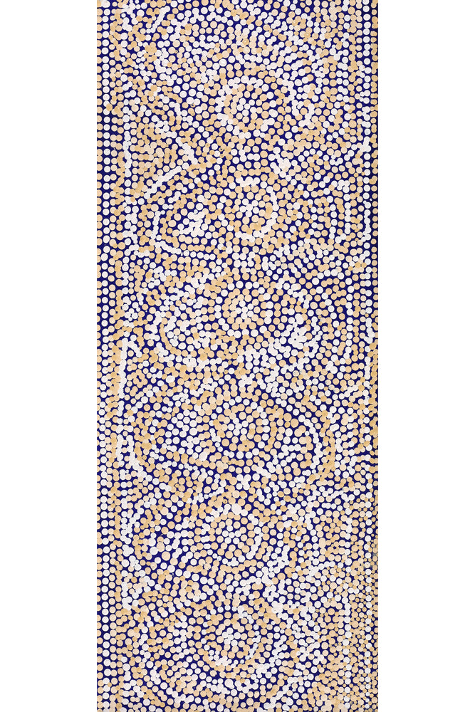 Aboriginal Artwork by Caroline Nakamarra Gibson, Ngapa Jukurrpa (Water Dreaming) - Wapurtali, 76x30cm