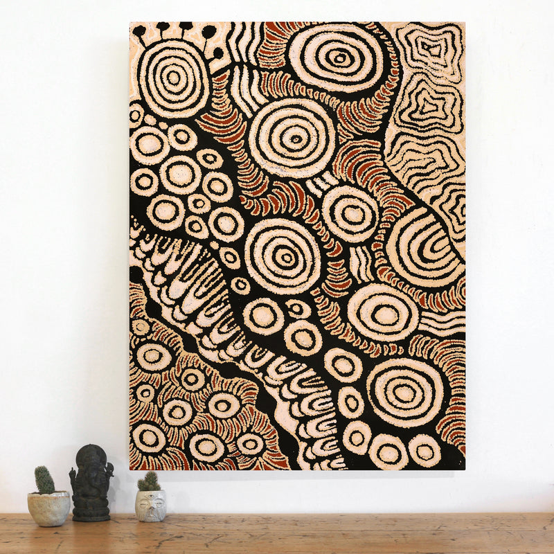Aboriginal Artwork by Tjaruwa Carolyn Dunn, Piltati Tjukurpa, 101x76cm