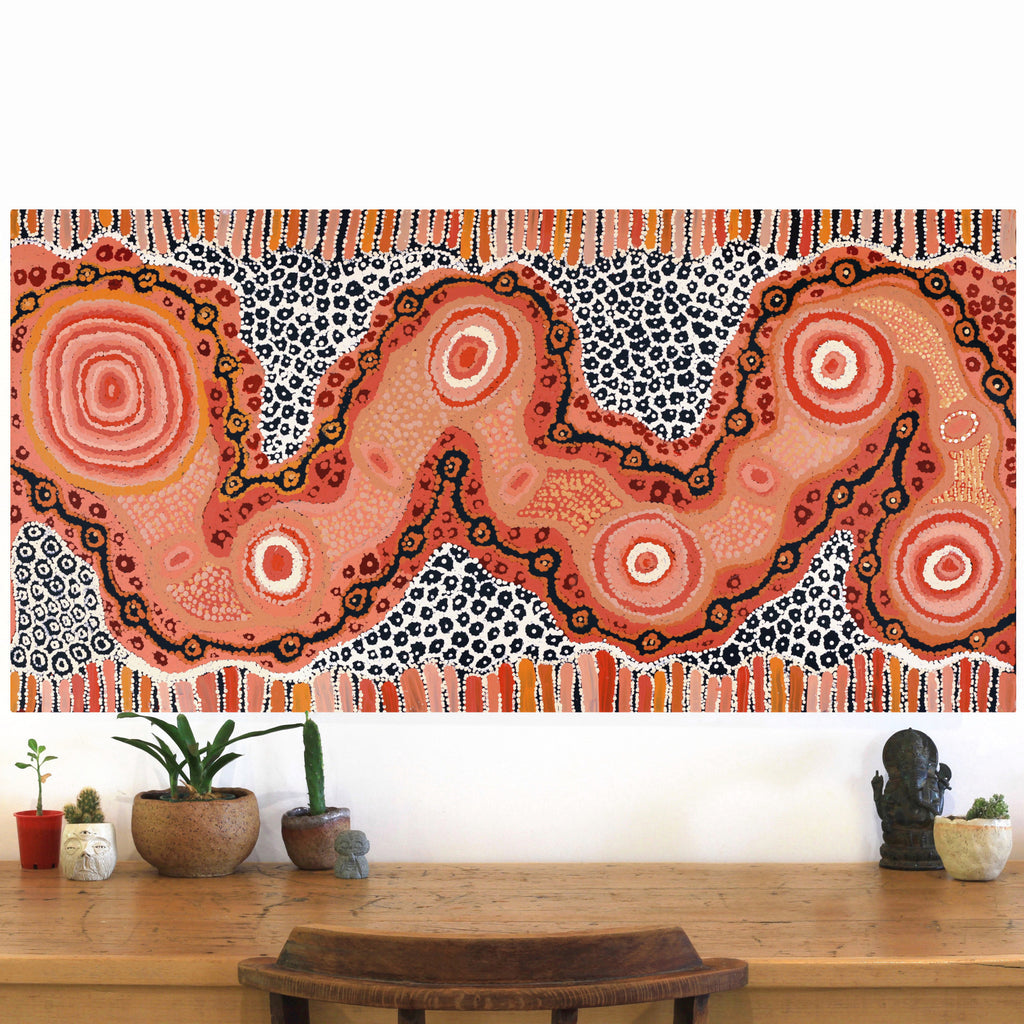 Aboriginal Art by Carolyn Dunn, Piltati Tjukurpa, 122x61cm - ART ARK®