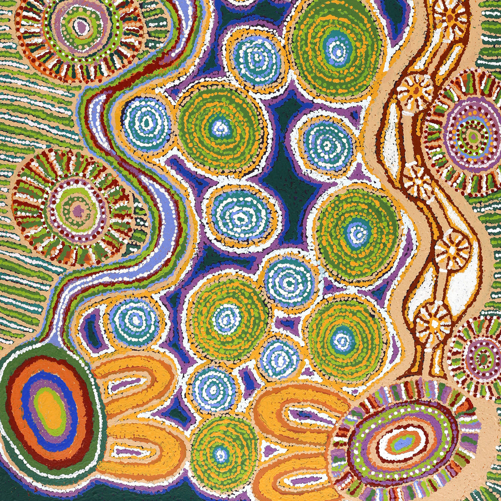 Aboriginal Artwork by Tjaruwa Carolyn Dunn, Piltati Tjukurpa, 122x76cm