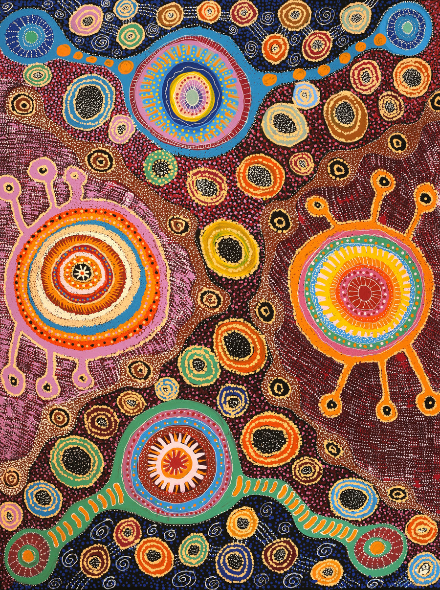 Aboriginal Artwork by Carolyn Dunn, Piltati Tjukurpa, 122x91cm