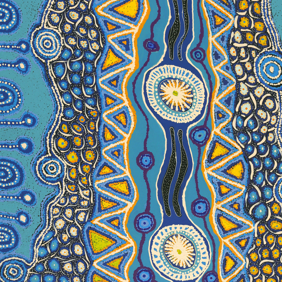 Aboriginal Artwork by Carolyn Dunn, Piltati Tjukurpa, 122x91cm