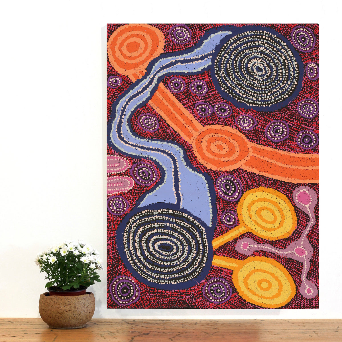 Aboriginal Artwork by Tjaruwa Carolyn Dunn, Piltati Tjukurpa, 82x61cm