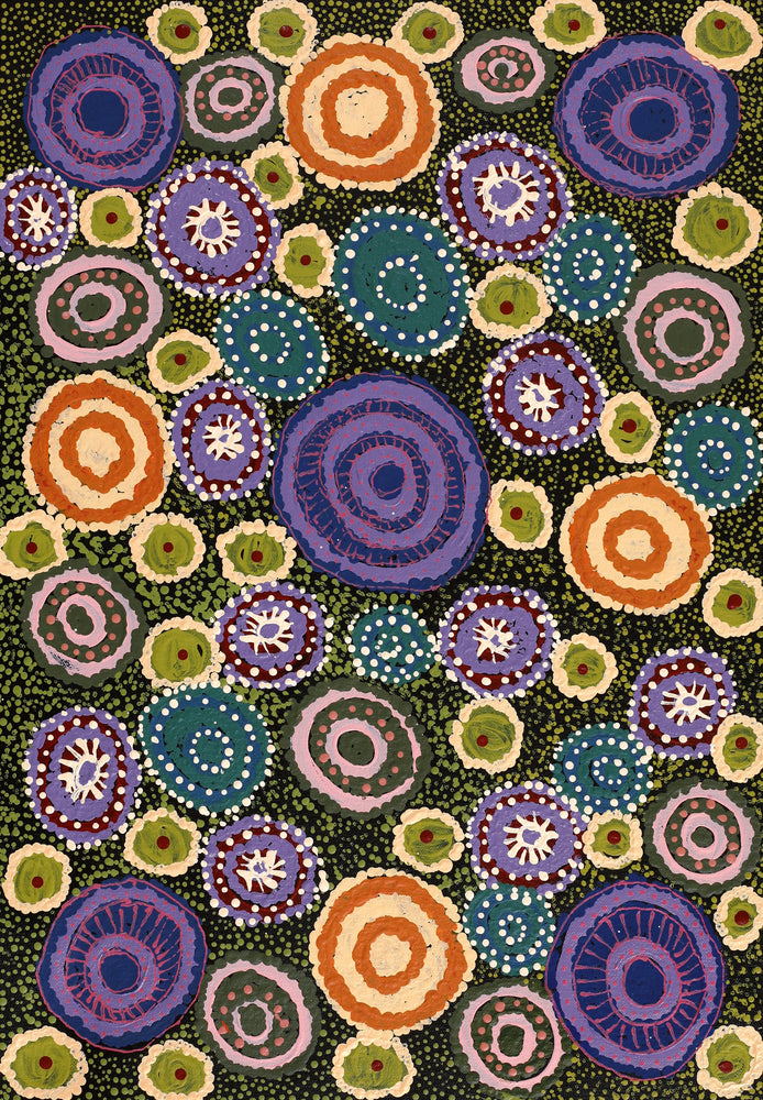 Aboriginal Artwork by Carolyn Dunn, Ngayuku Ngura, 49x34cm