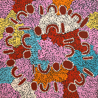 Aboriginal Artwork by Catherine Nungarrayi Malbunka, Mina Mina Dreaming, 40x40cm