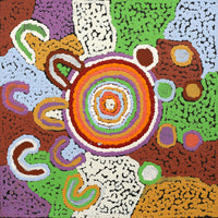 Aboriginal Artwork by Cathy Nangala Samson, Mina Mina Jukurrpa (Mina Mina Dreaming), 30x30cm