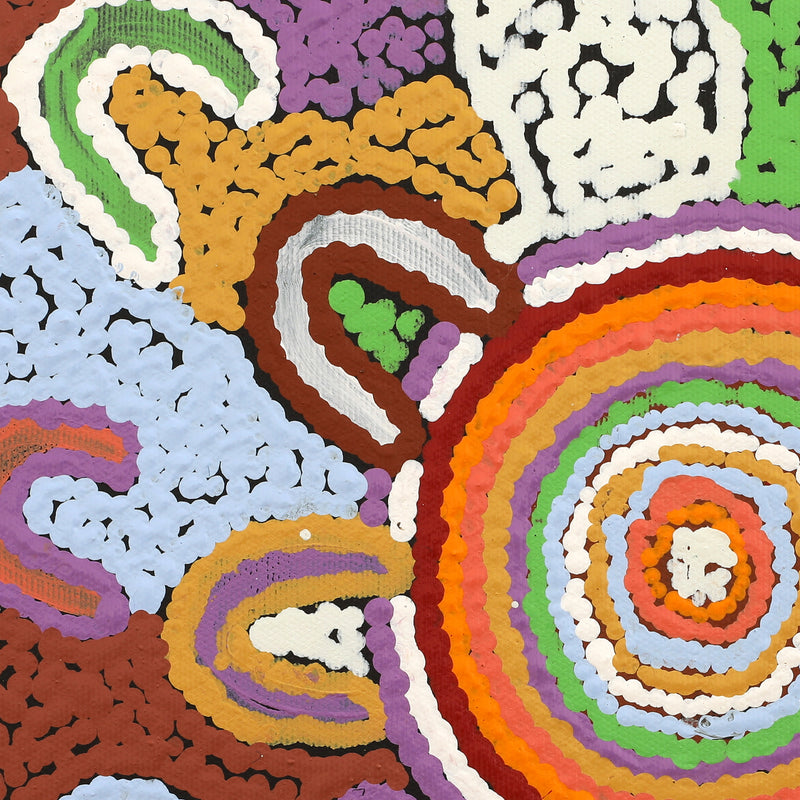 Aboriginal Artwork by Cathy Nangala Samson, Mina Mina Jukurrpa (Mina Mina Dreaming), 30x30cm