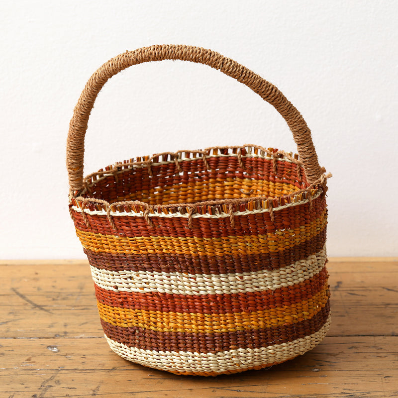 Aboriginal Artwork by Cecille Baker, Coil Basket, 33x23cm