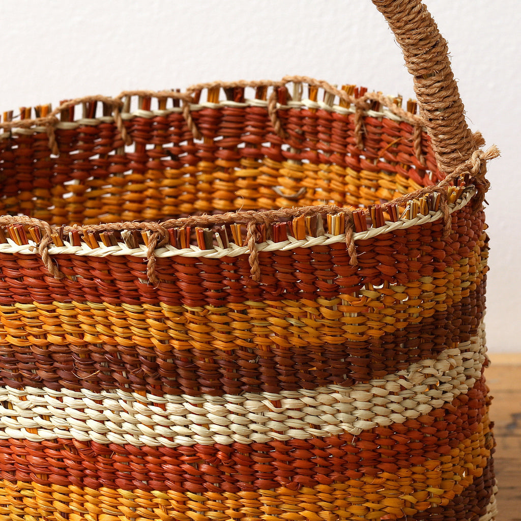 Aboriginal Artwork by Cecille Baker, Coil Basket, 33x23cm