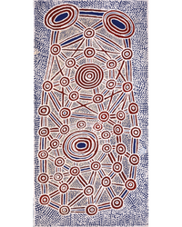 Aboriginal Artwork by Cecily Napanangka Marshall, Pikilyi Jukurrpa (Vaughan Springs Dreaming), 91x46cm