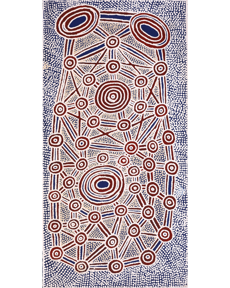 Aboriginal Artwork by Cecily Napanangka Marshall, Pikilyi Jukurrpa (Vaughan Springs Dreaming), 91x46cm