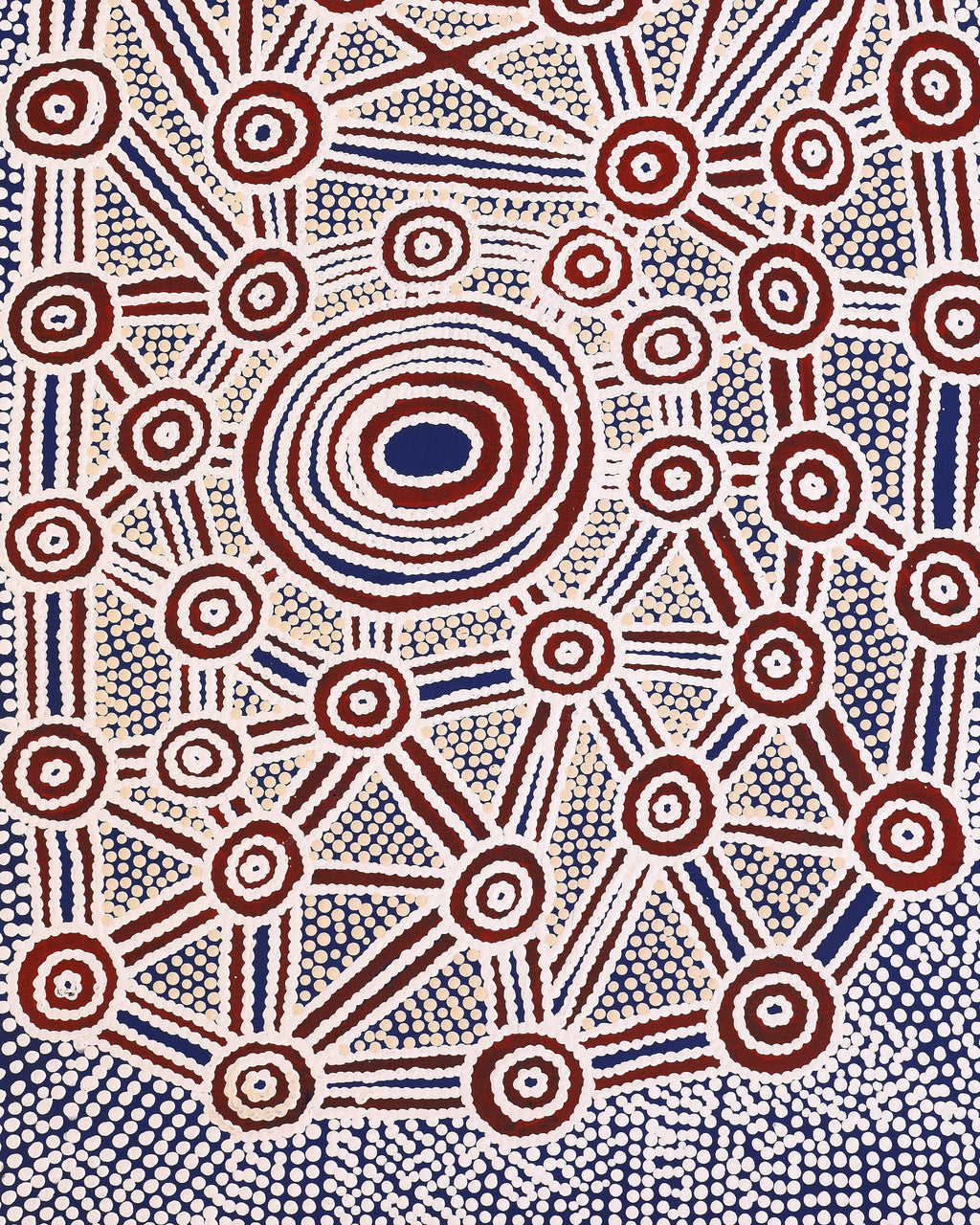 Aboriginal Artwork by Cecily Napanangka Marshall, Pikilyi Jukurrpa (Vaughan Springs Dreaming), 91x46cm