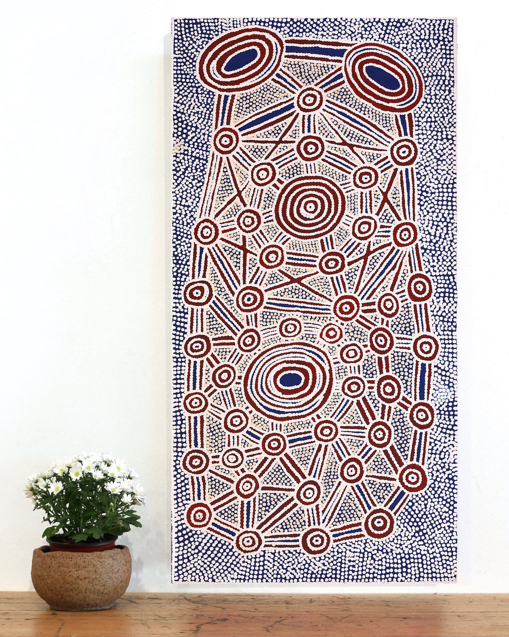 Aboriginal Artwork by Cecily Napanangka Marshall, Pikilyi Jukurrpa (Vaughan Springs Dreaming), 91x46cm