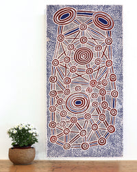 Aboriginal Artwork by Cecily Napanangka Marshall, Pikilyi Jukurrpa (Vaughan Springs Dreaming), 91x46cm