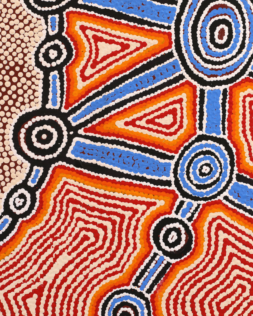 Aboriginal Artwork by Cecily Napanangka Marshall, Pikilyi Jukurrpa (Vaughan Springs Dreaming), 152x107cm