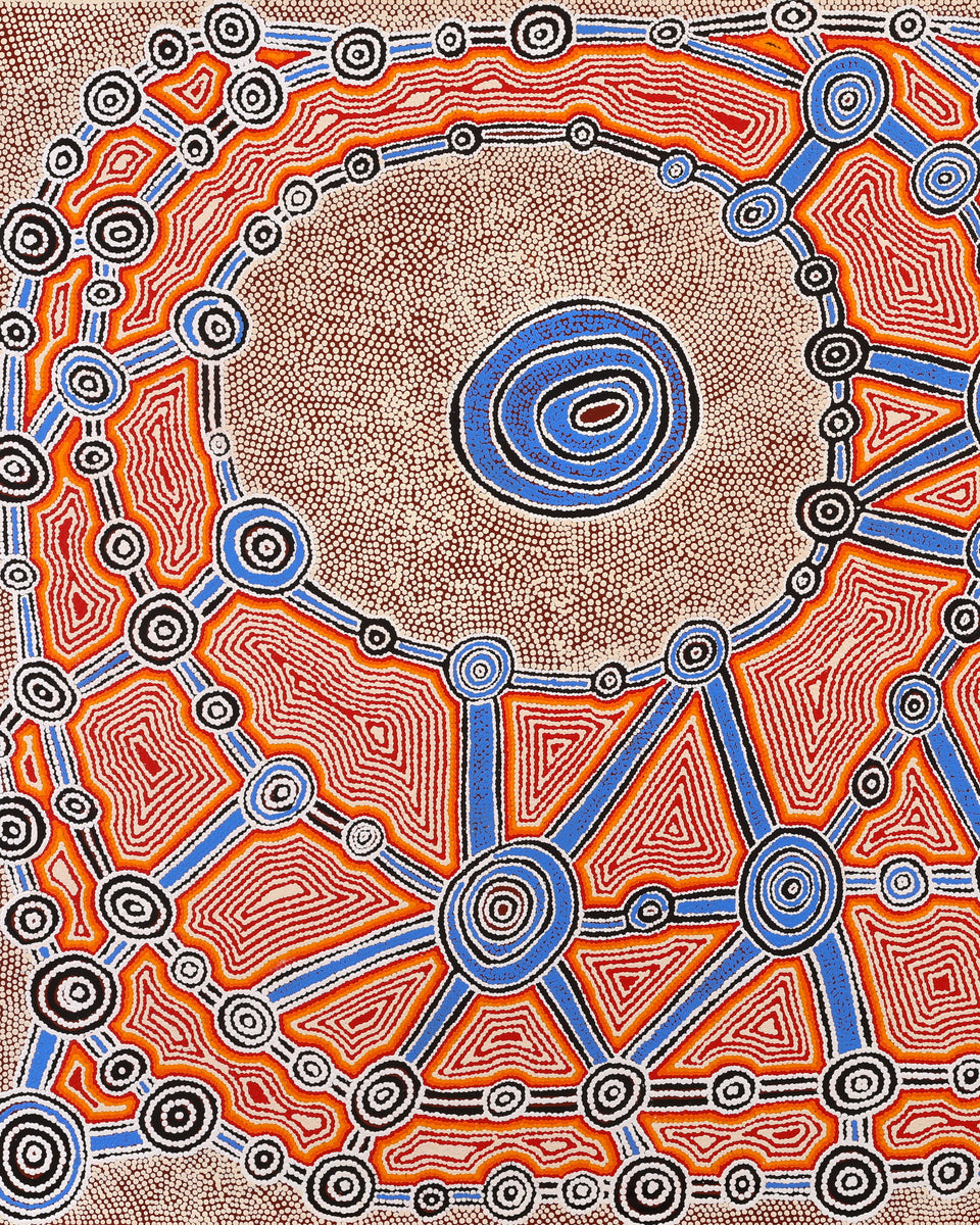 Aboriginal Artwork by Cecily Napanangka Marshall, Pikilyi Jukurrpa (Vaughan Springs Dreaming), 152x107cm