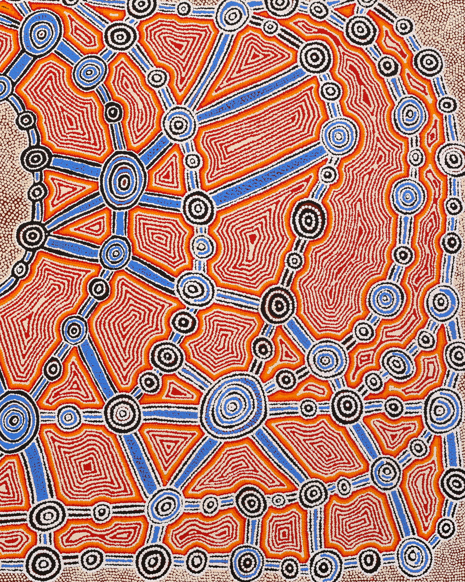 Aboriginal Artwork by Cecily Napanangka Marshall, Pikilyi Jukurrpa (Vaughan Springs Dreaming), 152x107cm
