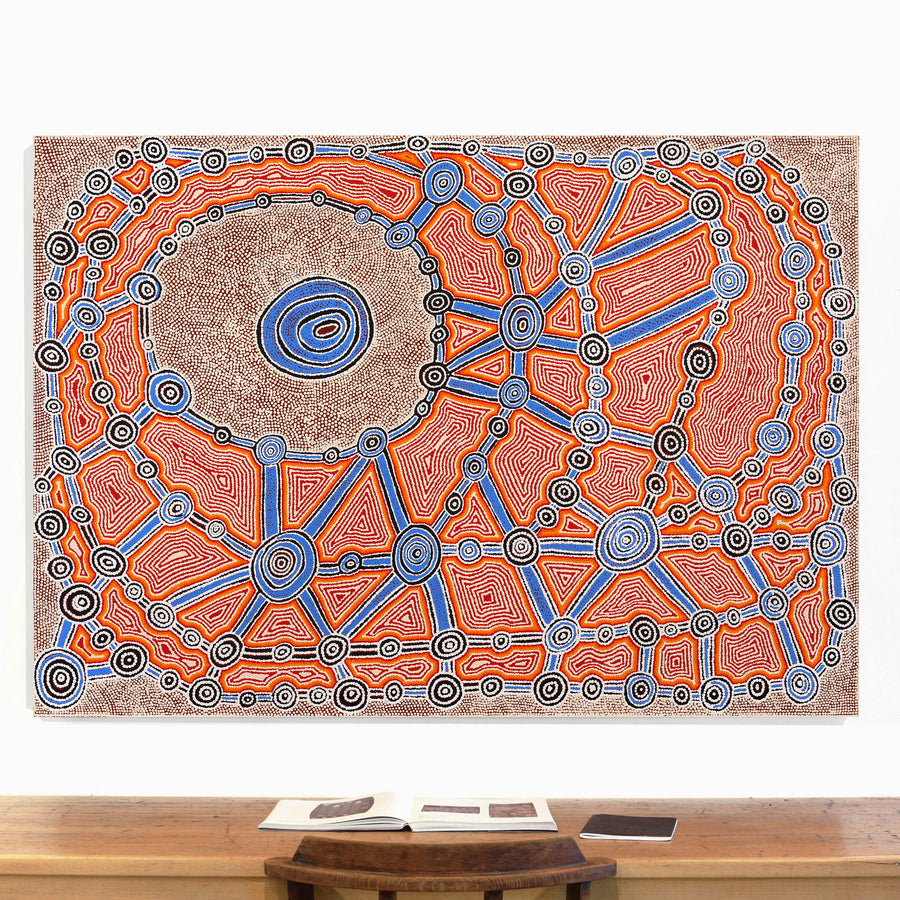 Aboriginal Artwork by Cecily Napanangka Marshall, Pikilyi Jukurrpa (Vaughan Springs Dreaming), 152x107cm