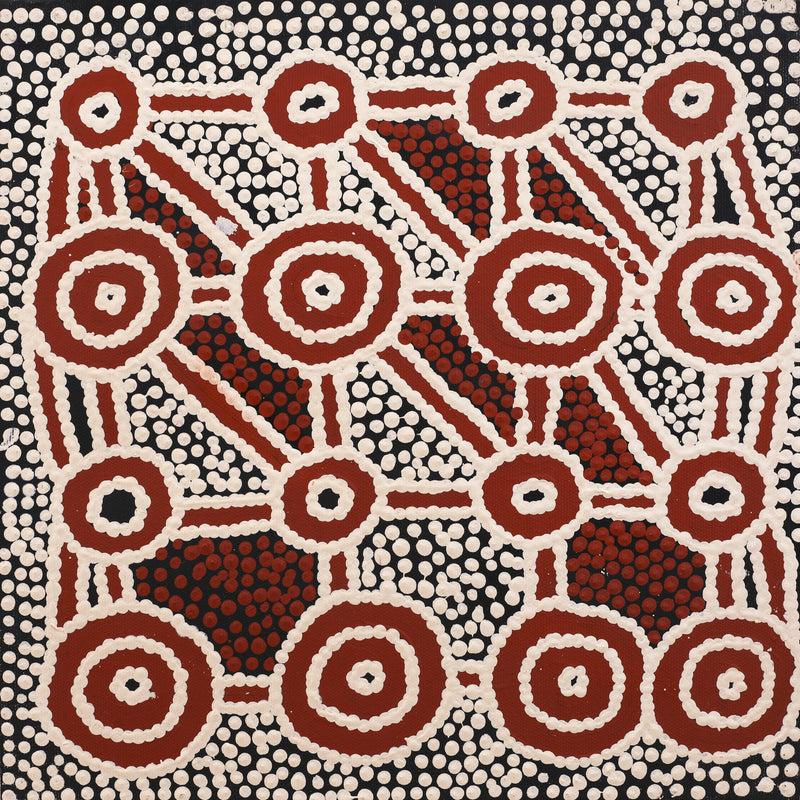 Aboriginal Artwork by Cecily Napanangka Marshall, Pikilyi Jukurrpa (Vaughan Springs Dreaming), 30x30cm