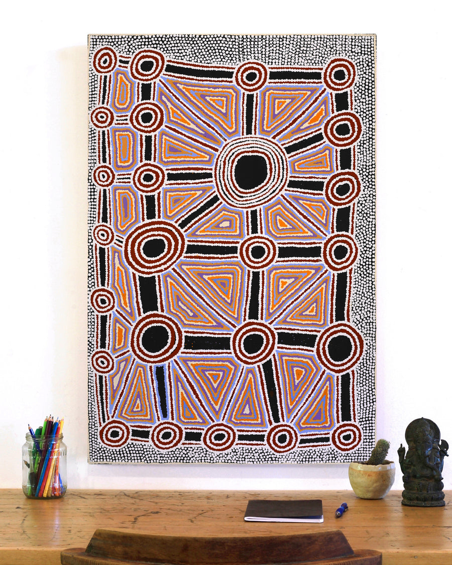 Aboriginal Artwork by Cecily Napanangka Marshall, Pikilyi Jukurrpa (Vaughan Springs Dreaming), 91x61cm