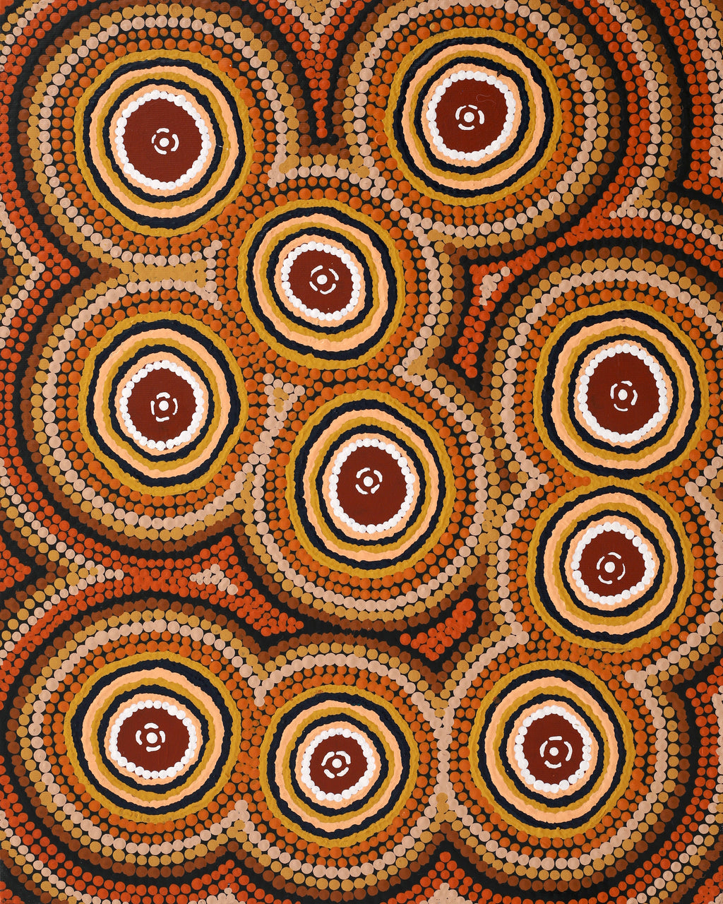 Aboriginal Artwork by Chantelle Napanangka Williams, Yarla Jukurrpa (Bush Potato Dreaming) - Cockatoo Creek, 50x40cm