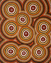 Aboriginal Artwork by Chantelle Napanangka Williams, Yarla Jukurrpa (Bush Potato Dreaming) - Cockatoo Creek, 50x40cm