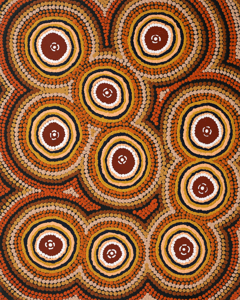 Aboriginal Artwork by Chantelle Napanangka Williams, Yarla Jukurrpa (Bush Potato Dreaming) - Cockatoo Creek, 50x40cm