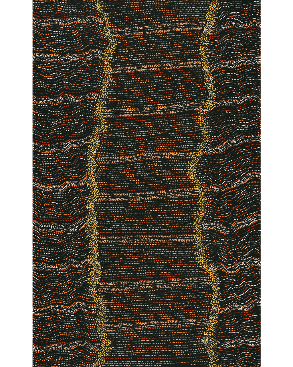 Aboriginal Artwork by Chantelle Nampijinpa Robertson, Ngapa Jukurrpa (Water Dreaming) - Puyurru, 122x76cm
