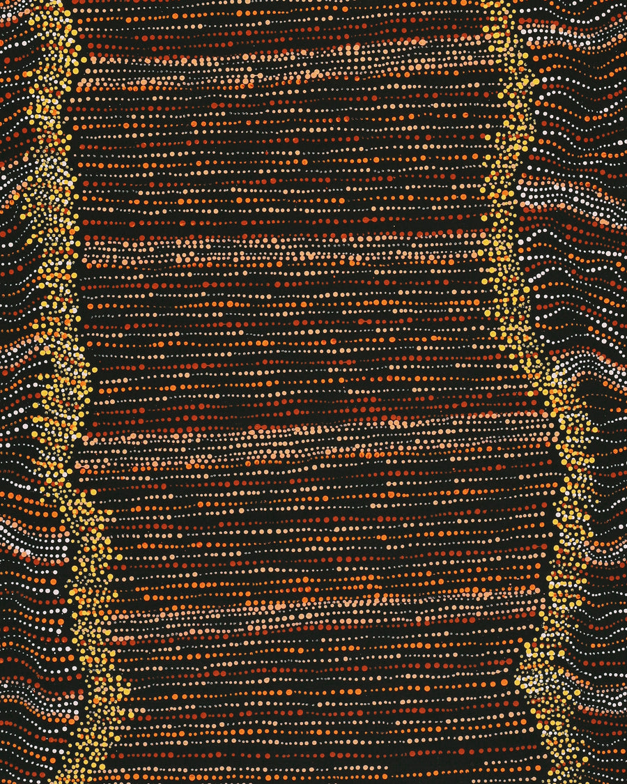 Aboriginal Artwork by Chantelle Nampijinpa Robertson, Ngapa Jukurrpa (Water Dreaming) - Puyurru, 122x76cm