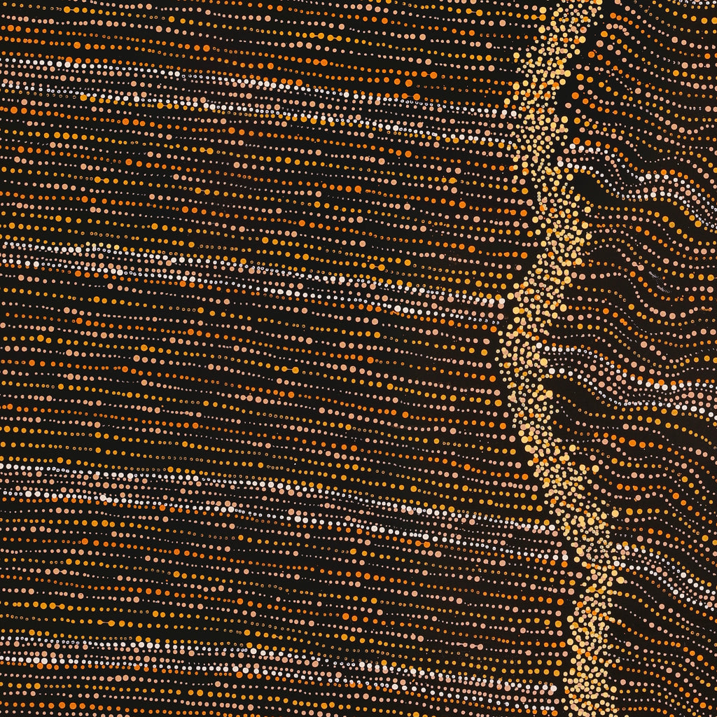 Aboriginal Artwork by Chantelle Nampijinpa Robertson, Ngapa Jukurrpa (Water Dreaming) - Puyurru, 107x91cm