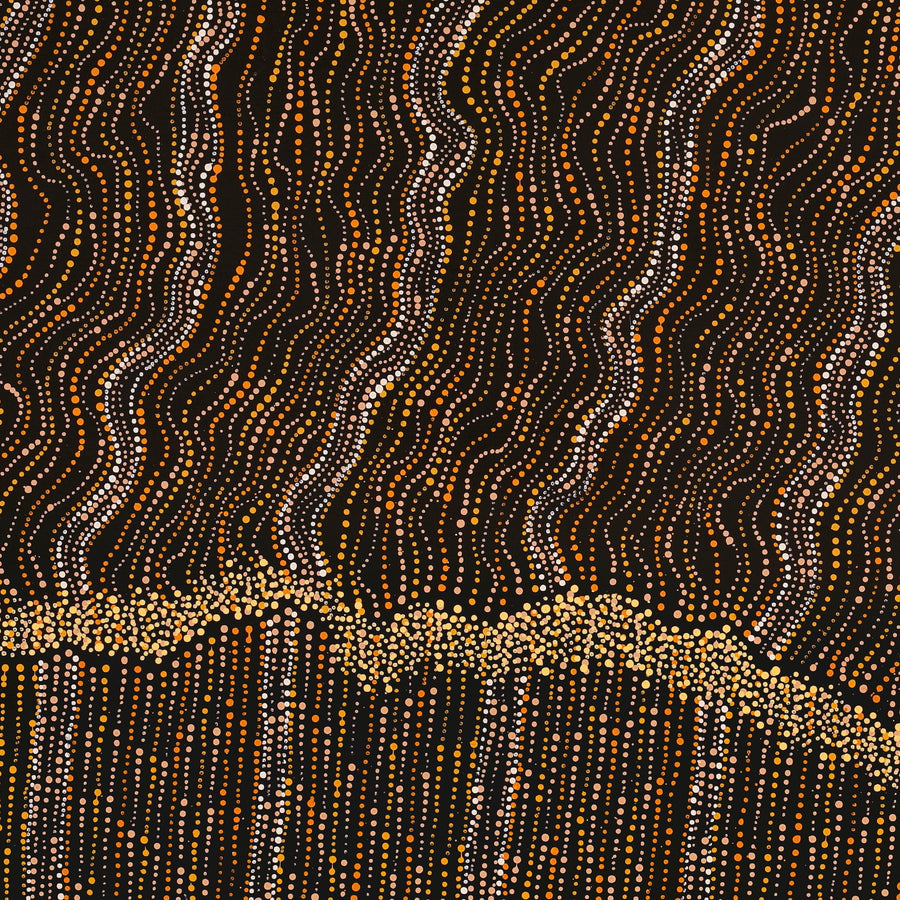 Aboriginal Artwork by Chantelle Nampijinpa Robertson, Ngapa Jukurrpa (Water Dreaming) - Puyurru, 107x91cm