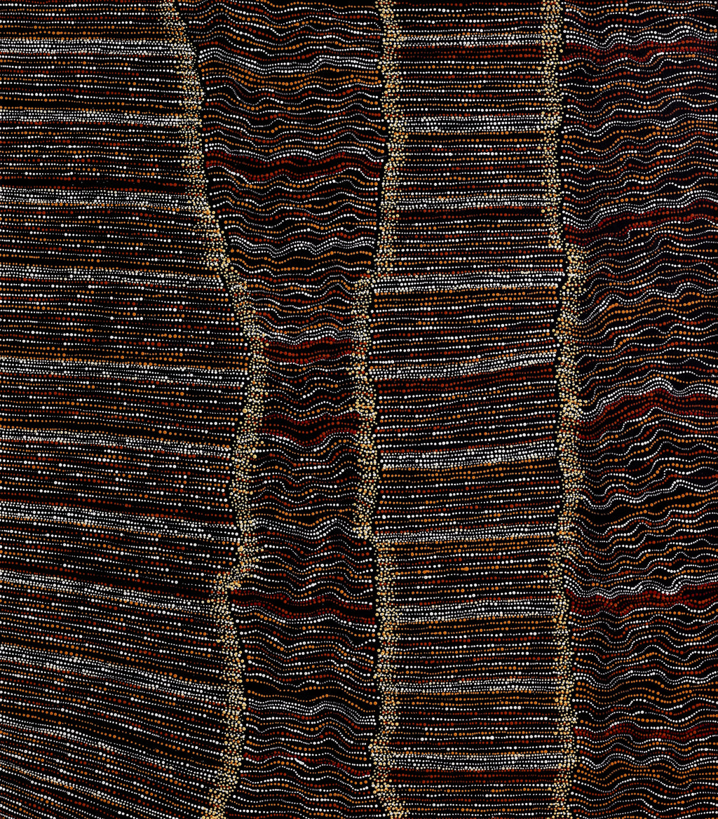 Aboriginal Artwork by Chantelle Nampijinpa Robertson, Ngapa Jukurrpa (Water Dreaming) - Puyurru, 122x107cm