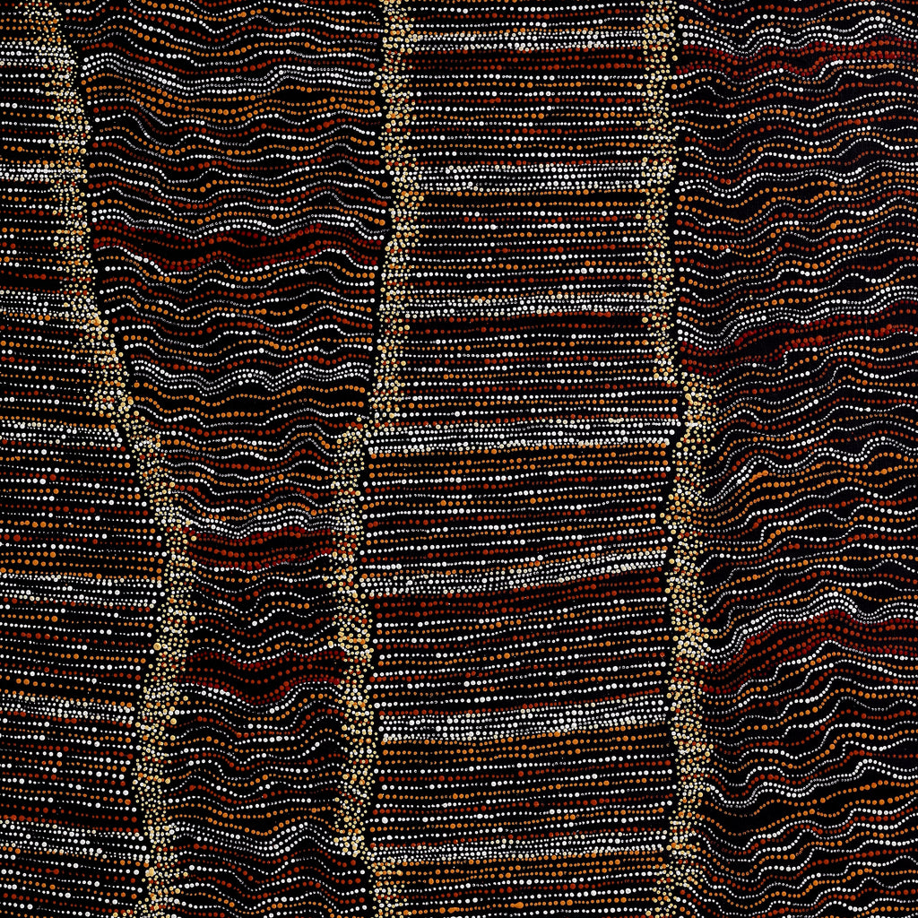 Aboriginal Artwork by Chantelle Nampijinpa Robertson, Ngapa Jukurrpa (Water Dreaming) - Puyurru, 122x107cm