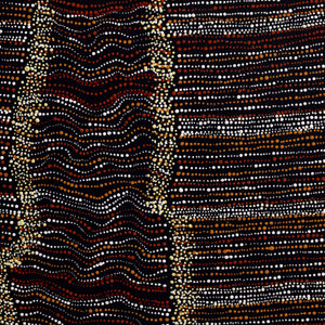 Aboriginal Artwork by Chantelle Nampijinpa Robertson, Ngapa Jukurrpa (Water Dreaming) - Puyurru, 122x107cm - ART ARK®