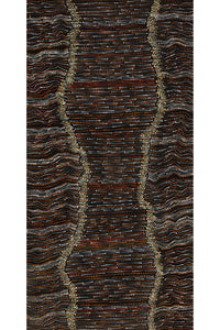 Aboriginal Artwork by Chantelle Nampijinpa Robertson, Ngapa Jukurrpa (Water Dreaming) - Puyurru, 122x61cm
