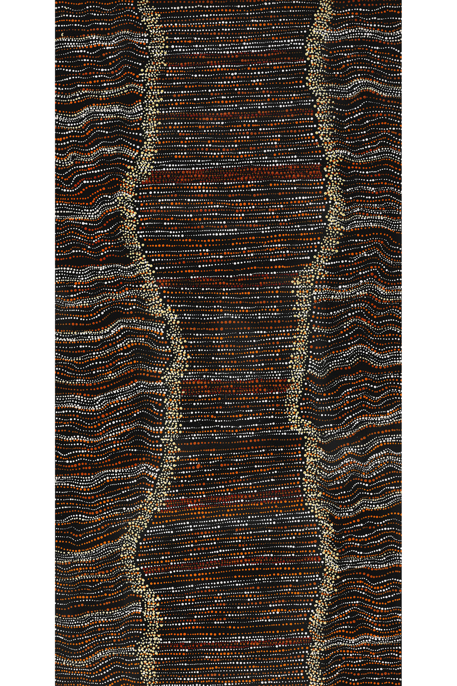 Aboriginal Artwork by Chantelle Nampijinpa Robertson, Ngapa Jukurrpa (Water Dreaming) - Puyurru, 122x61cm