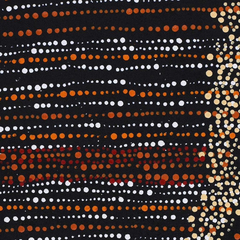 Aboriginal Artwork by Chantelle Nampijinpa Robertson, Ngapa Jukurrpa (Water Dreaming) - Puyurru, 122x61cm