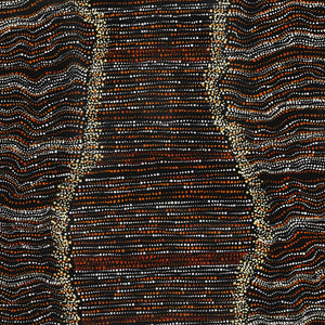 Aboriginal Artwork by Chantelle Nampijinpa Robertson, Ngapa Jukurrpa (Water Dreaming) - Puyurru, 122x61cm - ART ARK®