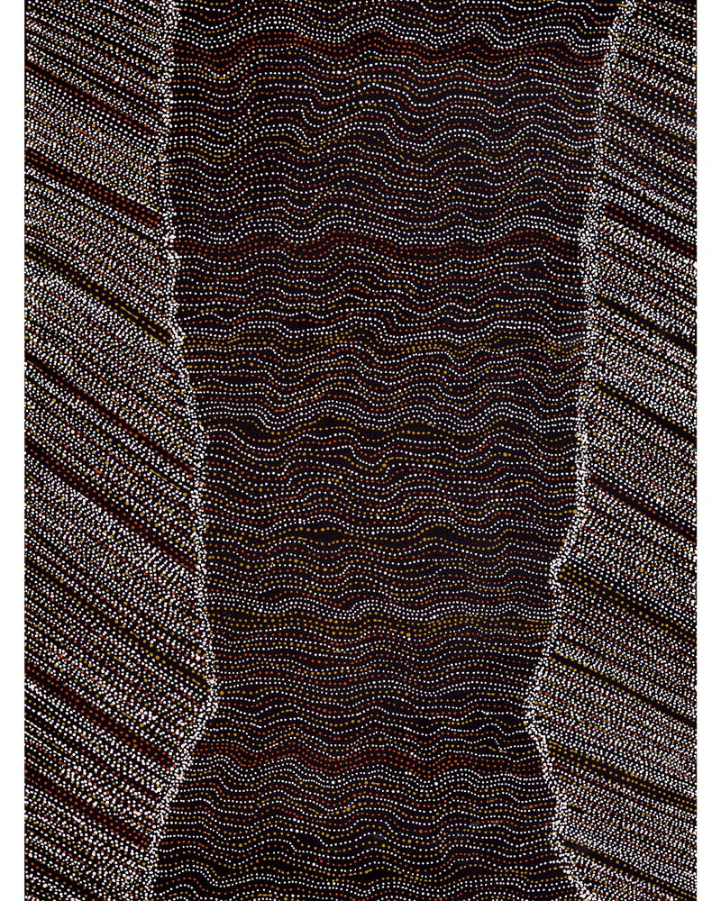 Aboriginal Artwork by Chantelle Nampijinpa Robertson, Ngapa Jukurrpa (Water Dreaming) - Puyurru, 122x91cm