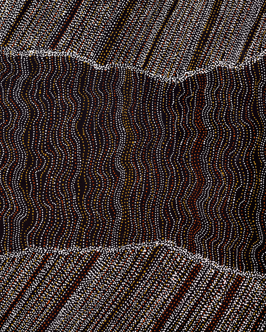 Aboriginal Artwork by Chantelle Nampijinpa Robertson, Ngapa Jukurrpa (Water Dreaming) - Puyurru, 122x91cm