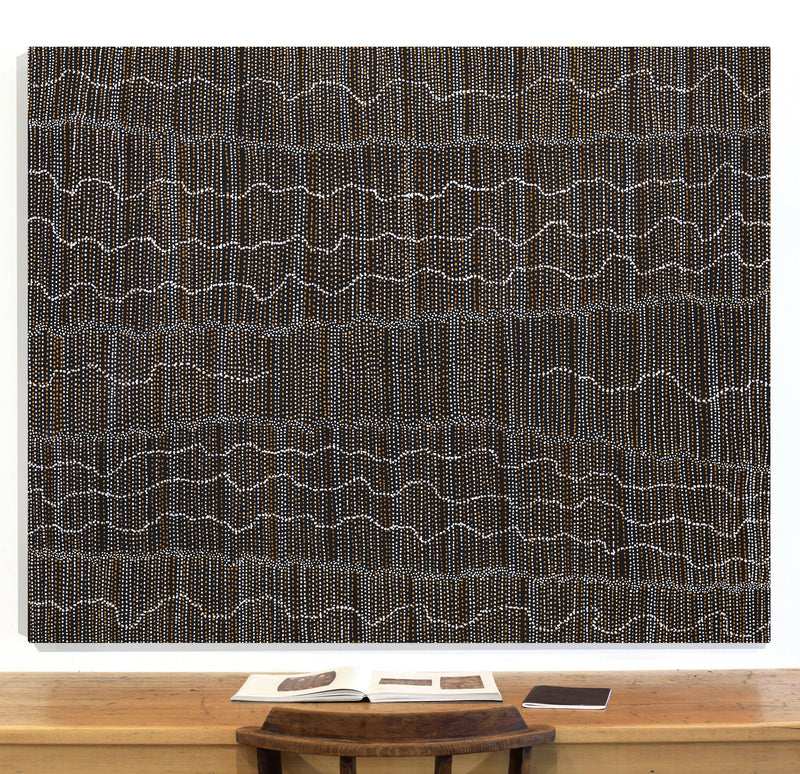 Aboriginal Artwork by Chantelle Nampijinpa Robertson, Ngapa Jukurrpa (Water Dreaming) - Puyurru, 152x122cm