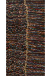 Aboriginal Artwork by Chantelle Nampijinpa Robertson, Ngapa Jukurrpa (Water Dreaming) - Puyurru, 152x76cm