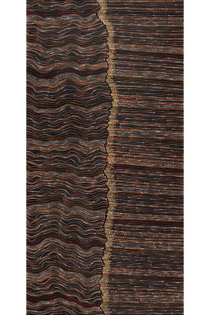 Aboriginal Art by Chantelle Nampijinpa Robertson, Ngapa Jukurrpa (Water Dreaming) - Puyurru, 152x76cm - ART ARK®